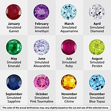 I Love You Engraved Name and Simulated Birthstone Heart Necklace