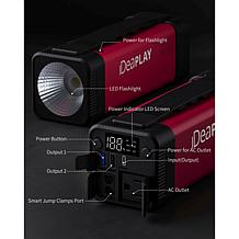 iDeaPLAY 27KmAh Jumpstarter/Power Station w/Cables, AC Adapter & Case