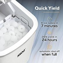 Igloo 26lb. Self-Cleaning Portable Ice Maker with Handle, White