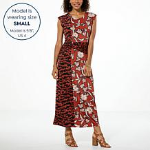 IMAN Global Chic Cap-Sleeve Draped Detail Dress