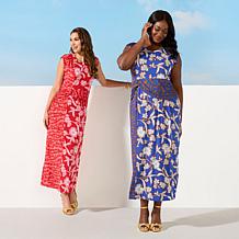 IMAN Global Chic Cap-Sleeve Draped Detail Dress