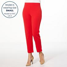 IMAN Global Chic Crepe Knit Slim Leg Ankle Pant
