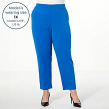 IMAN Global Chic Crepe Knit Slim Leg Ankle Pant