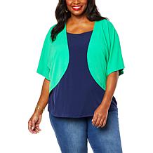 IMAN  Global Chic Dolman Sleeve Open Front Topper