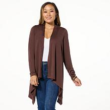IMAN Global Chic Knit Topper with Faux Fur Collar