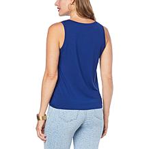 IMAN Global Chic Knot-Front V-Neck Tank