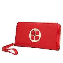 Iman Global Chic Logo Wallet Wristlet and Fringed Scarf Gift Set