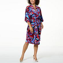 IMAN Global Chic Print Silky Knit Dolman-Sleeve Blouson Dress