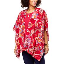 IMAN Global Chic Printed Chiffon Multi-Wear Ruana
