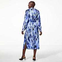 IMAN Global Chic Printed Shirt Dress with Belt