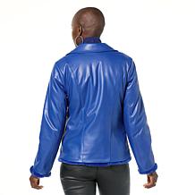 IMAN Global Chic Reversible Faux Fur to Faux Leather Jacket