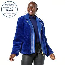 IMAN Global Chic Reversible Faux Fur to Faux Leather Jacket