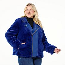 IMAN Global Chic Reversible Faux Fur to Faux Leather Jacket