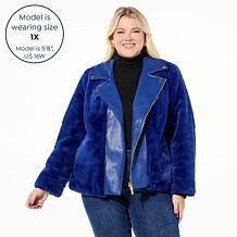IMAN Global Chic Reversible Faux Fur to Faux Leather Jacket