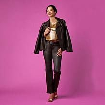 IMAN Global Chic Reversible Faux Fur to Faux Leather Jacket