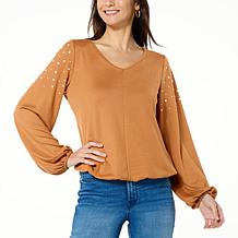 Nina Leonard 3/4-Sleeve Scalloped Edge Bolero - 20341006 | HSN