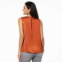 IMAN Global Chic Tank Top with Embellished Pleated Panel