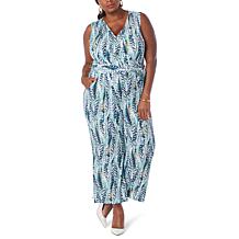 IMAN Global Chic Tie Front Knit Crop Jumpsuit