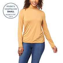 IMAN Global Chic Turtleneck with Shirred Sideseams