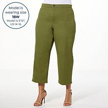 IMAN Global Chic Twill Ankle Pant