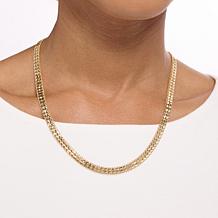 Imperial Silver 20" Diamond-Cut Wheat Chain with Sapphire Accents