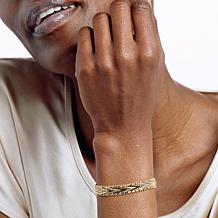 Imperial Silver Chevron Diamond-Cut Bracelet