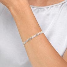 Imperial Silver Diamond-Cut 3-Row Wheat Chain Bracelet