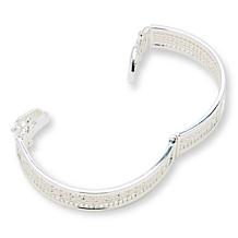 Imperial Silver Diamond-Cut Wheat Chain Bangle Bracelet