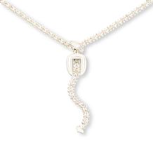 Imperial Silver Diamond-Cut Wheat Design Lariat Necklace