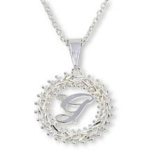 Imperial Silver Diamond-Cut Wheat Link Initial Pendant with 18" Cha...