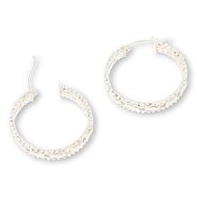 Imperial Silver Mirror Design Diamond-Cut 1" Hoop Earrings