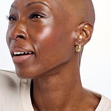 Imperial Silver Mirror Design Diamond-Cut 1/2" Hoop Earrings