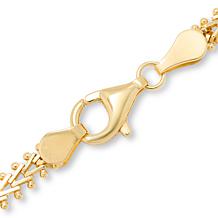 Imperial Silver Multicolor CZ Diamond-Cut Link Necklace