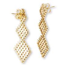 Imperial Silver Satin Lame' Diamond Cut Earrings