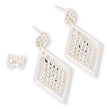 Imperial Silver Ultra Lamé Sterling Silver Diamond-Cut Drop Earrings