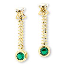 Imperial Silver Wheat Texture Diamond Cut CZ Earrings