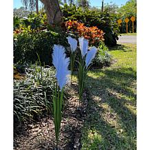 Improvements 36-inch Faux Pampas Grass Stakes Set of 2