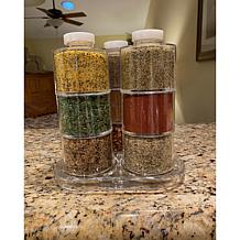 Improvements 9-piece Set of Nesting Spice Bottles with Revolving Base