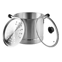 IMUSA 20-Quart Tamale and Seafood Steamer with Glass Lid - Silver

