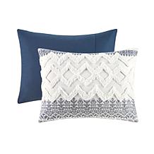 INK+IVY Mila 3pc Cotton Comforter Set w/ Chenille Tufting- Full/Queen