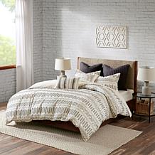 INK+IVY Rhea Cotton Jacquard Comforter, Ivory/Charcoal - King/Cal King
