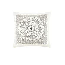 INK+IVY Rhea Cotton Jacquard Comforter, Ivory/Charcoal - King/Cal King