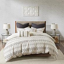 INK+IVY Rhea Cotton Jacquard Comforter Set Ivory/Charcoal - Full/Queen