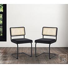 Inspired Home Marquis Dining Chair with Velvet Padded Seat, Black