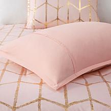 Intelligent Design  Raina Blush/Gold Metallic Comforter Set Full/Q