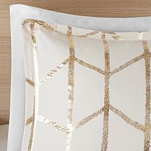 Intelligent Design  Raina Ivory/Gold Metallic Comforter Set King/CalK