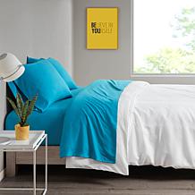 Intelligent Design Twin Microfiber Wrinkle-Free Sheet Set--Teal