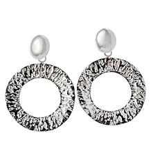 Israel Arts Sterling Silver Textured Ring Drop Earrings
