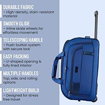 IZOD Gavin 4pc Lightweight Rolling Duffel Bag w/Telescopic Handle
