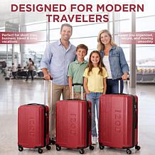 IZOD Zane 3-Piece Expandable Hardside Luggage Set with Spinner Wheels